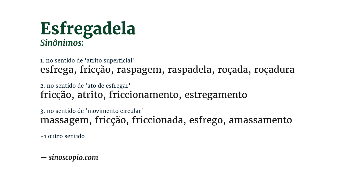 Sinônimo de esfregadela