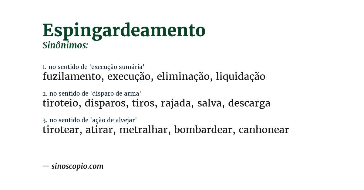 Sinônimo de espingardeamento
