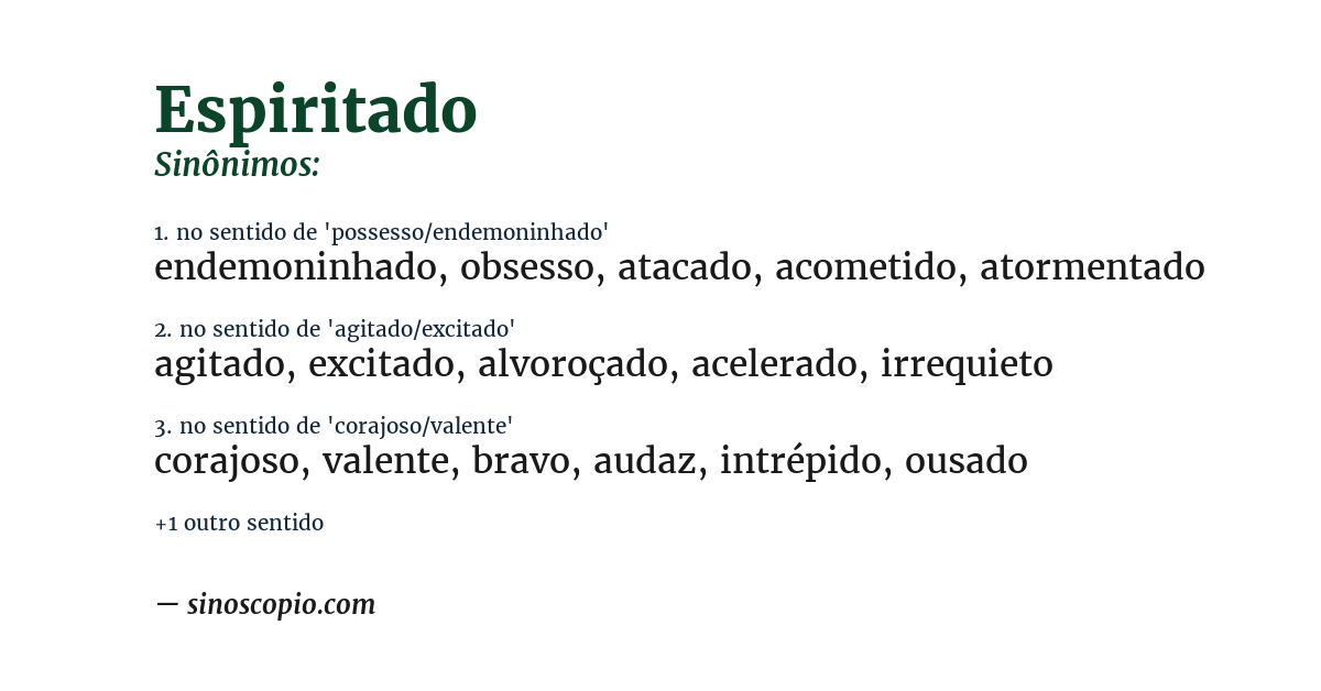 Sinônimo de espiritado