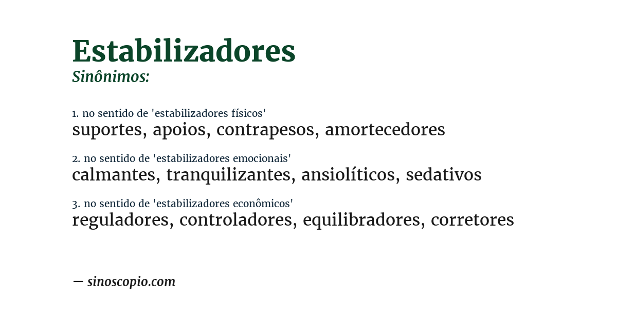 Sinônimo de estabilizadores