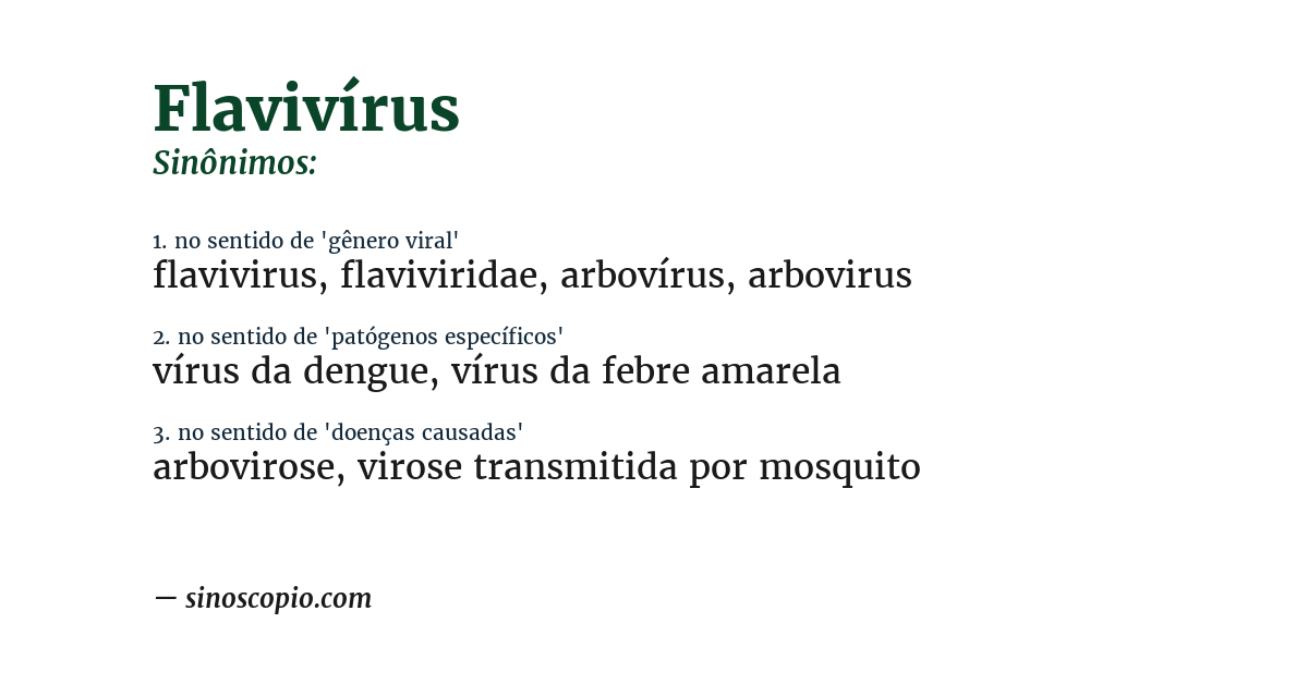 Sinônimo de flavivírus