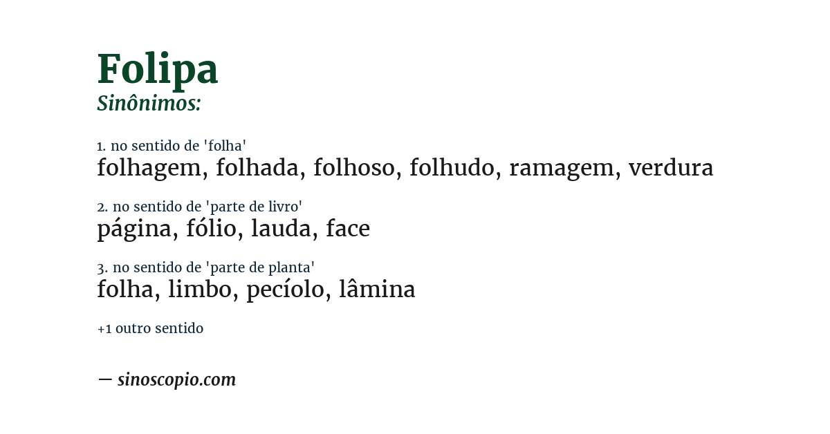 Sinônimo de folipa