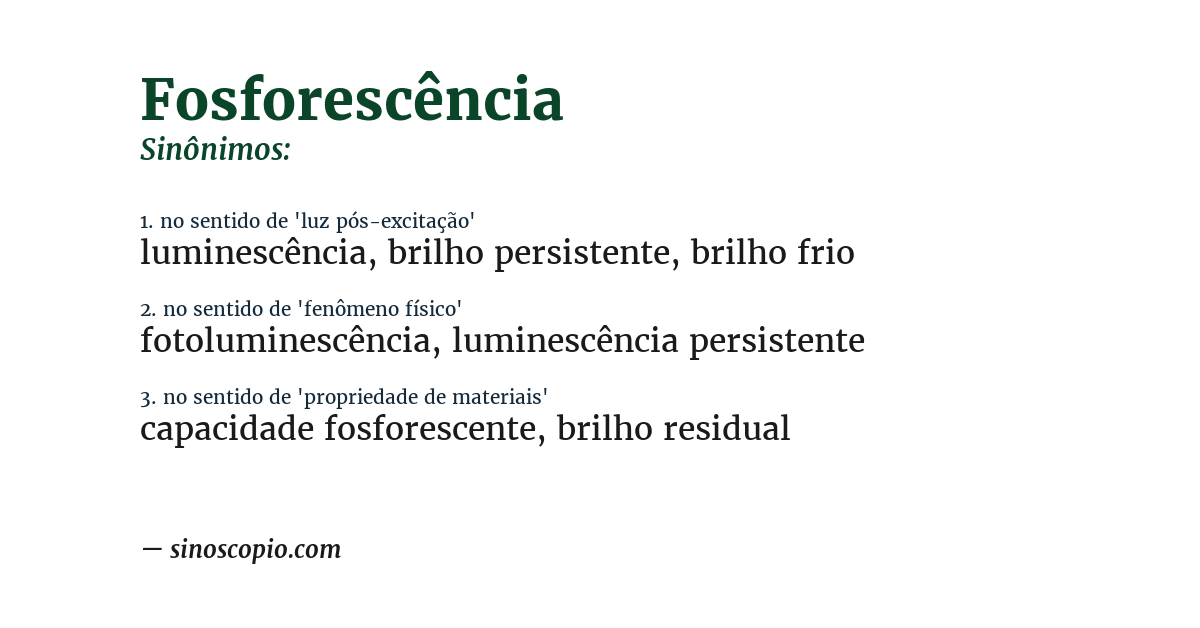 Sinônimo de fosforescência