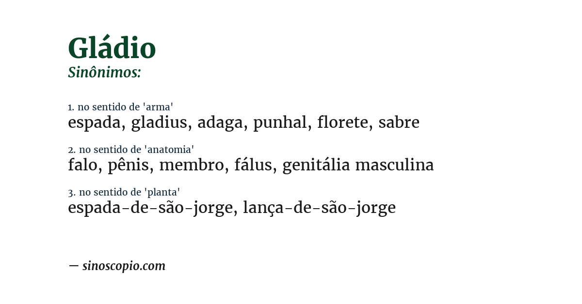 Sinônimo de gládio