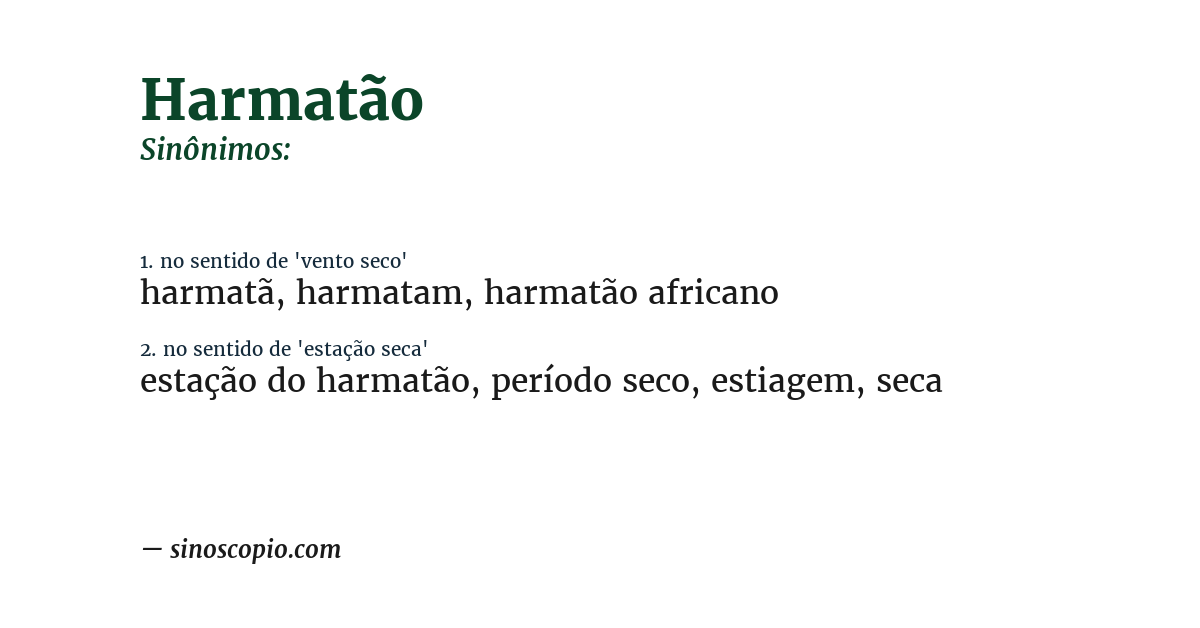 Sinônimo de harmatão