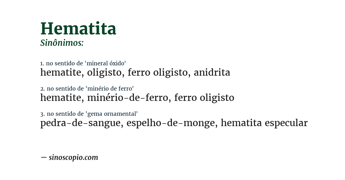 Sinônimo de hematita
