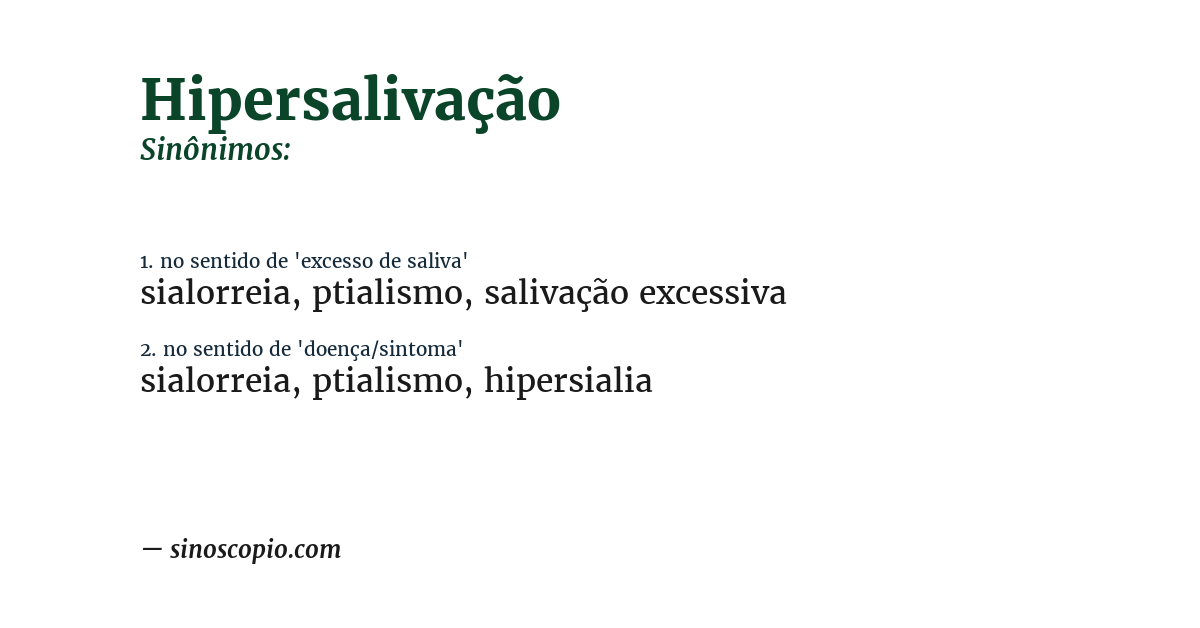 Sinônimo de hipersalivação