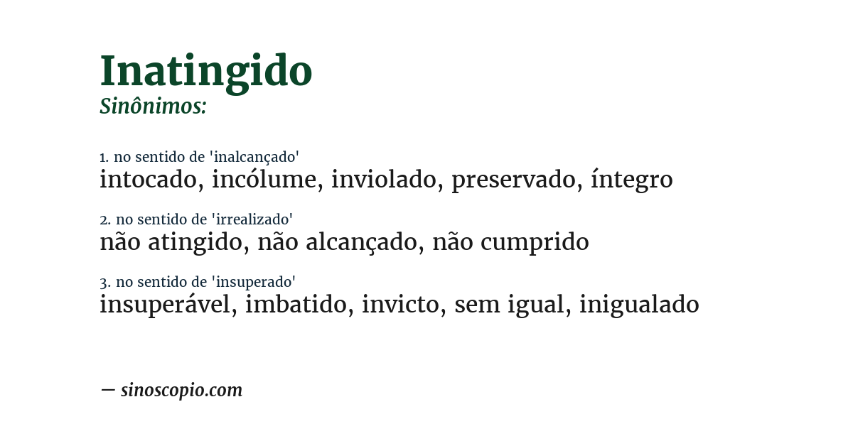Sinônimo de inatingido