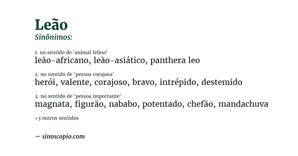 Sinônimo de leão