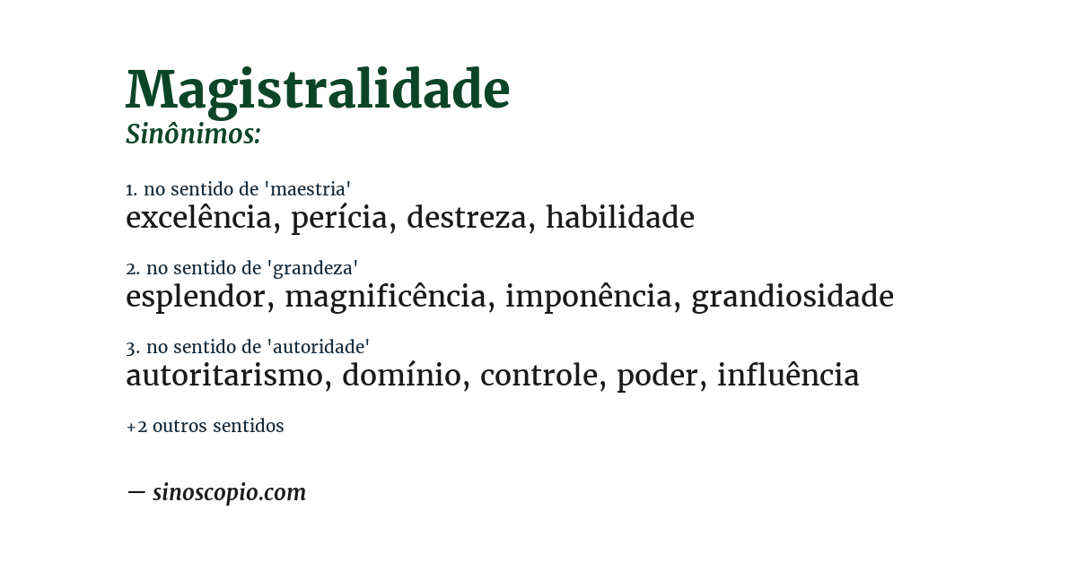 Sinônimo de magistralidade