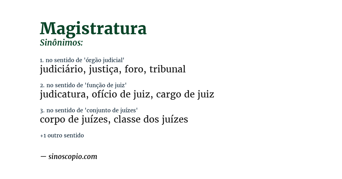 Sinônimo de magistratura