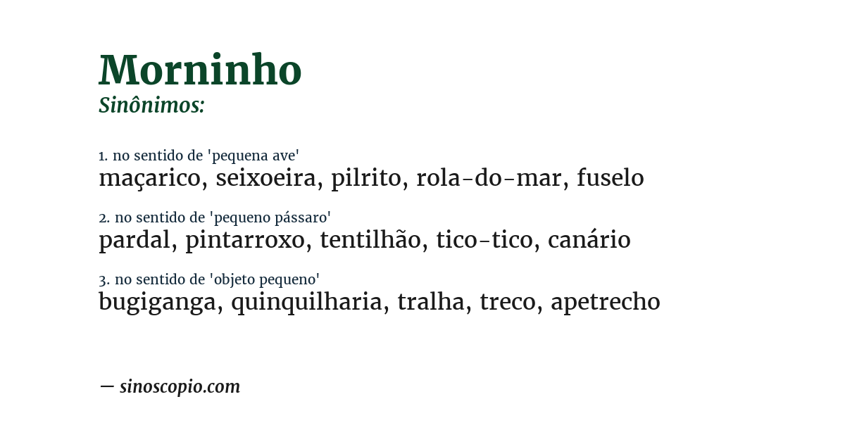 Sinônimo de morninho
