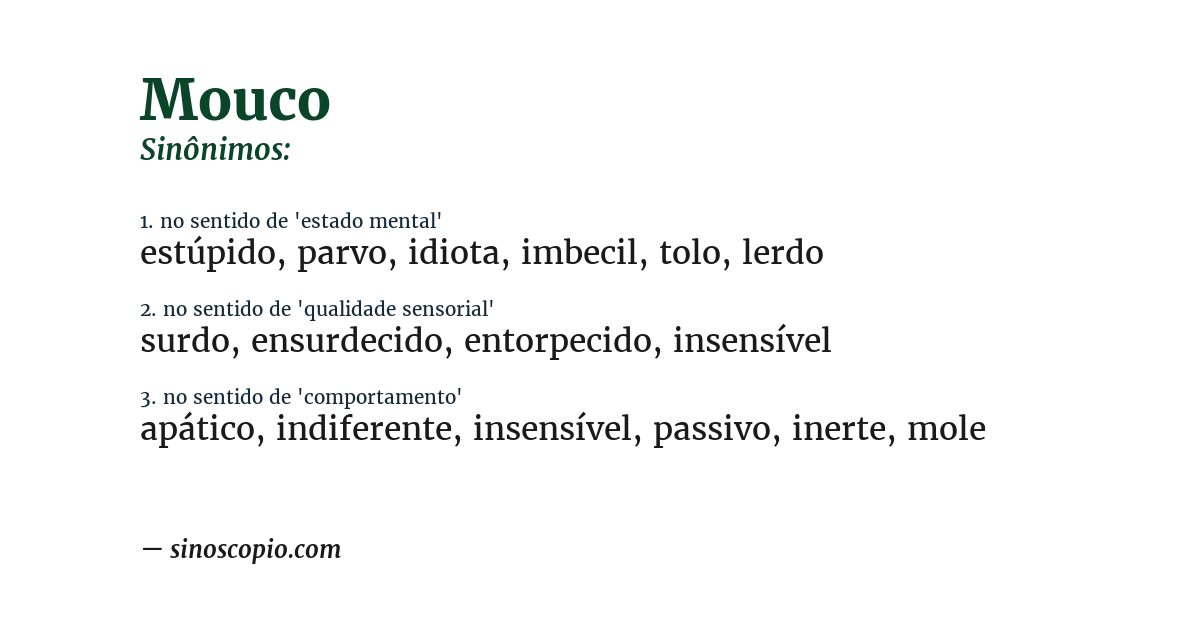 Sinônimo de mouco