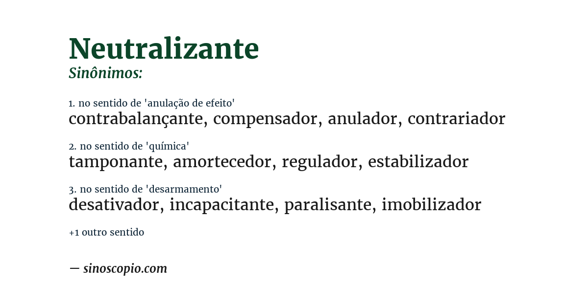 Sinônimo de neutralizante