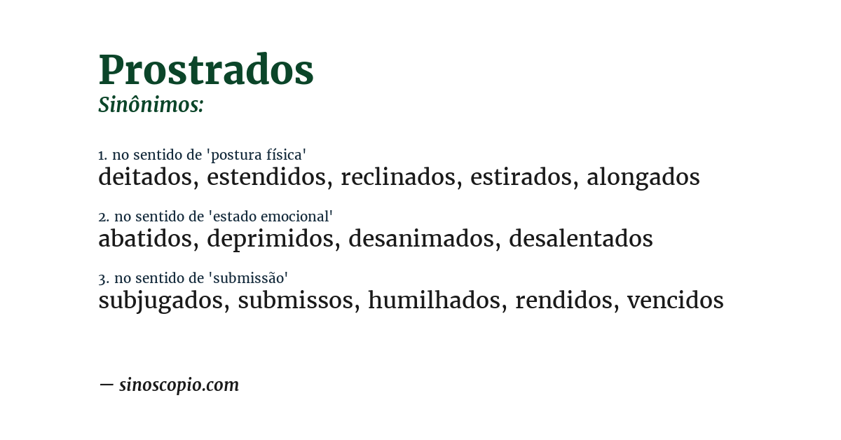Sinônimo de prostrados