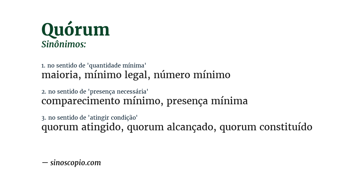 Sinônimo de quórum