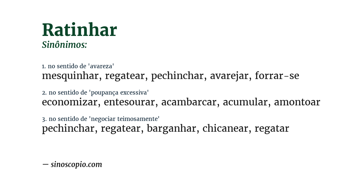 Sinônimo de ratinhar