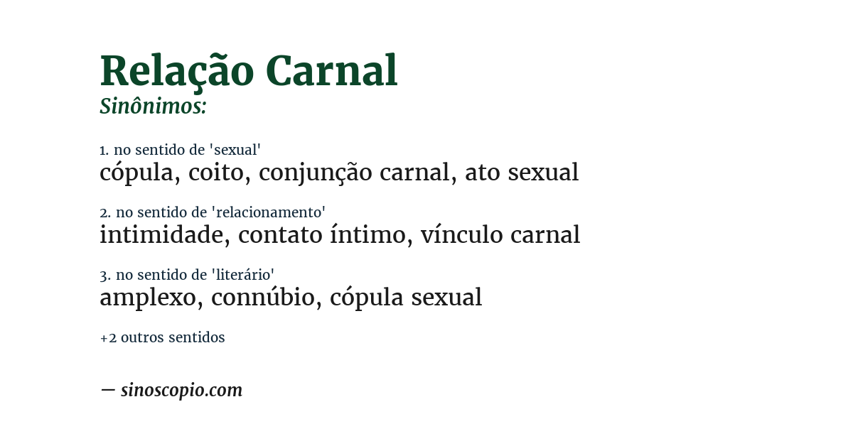 Sinônimo de relação carnal