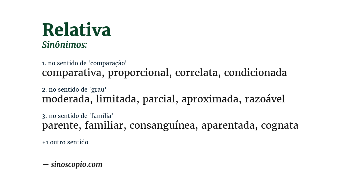 Sinônimo de relativa