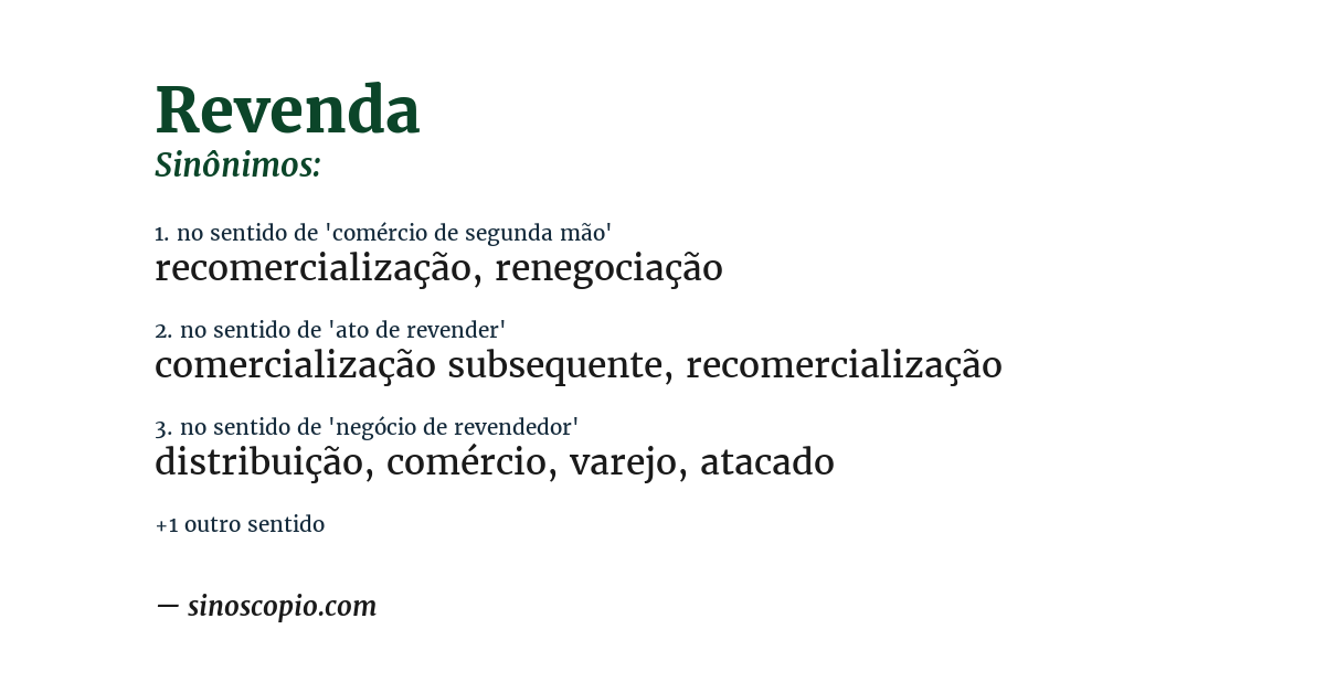 Sinônimo de revenda