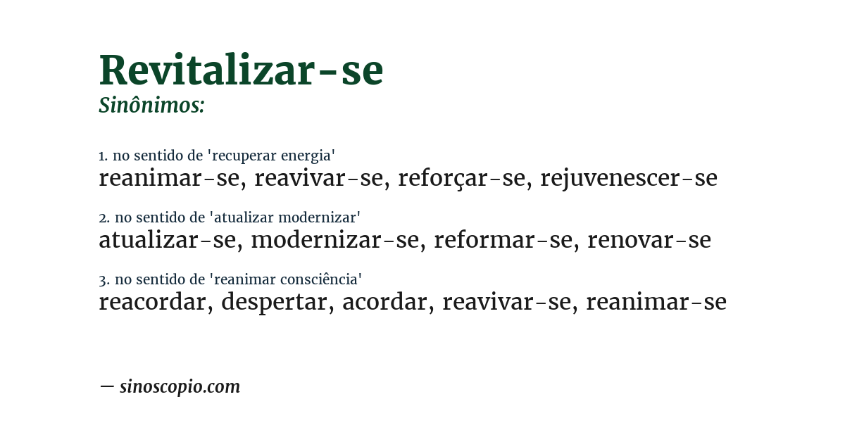 Sinônimo de revitalizar-se