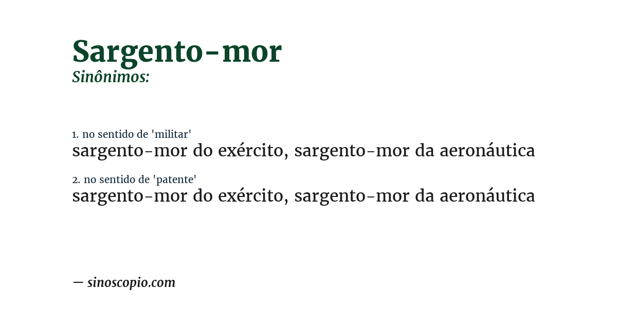 Sinônimo de sargento-mor