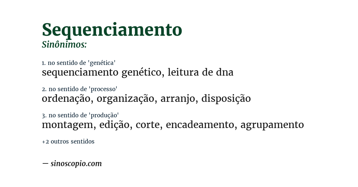 Sinônimo de sequenciamento