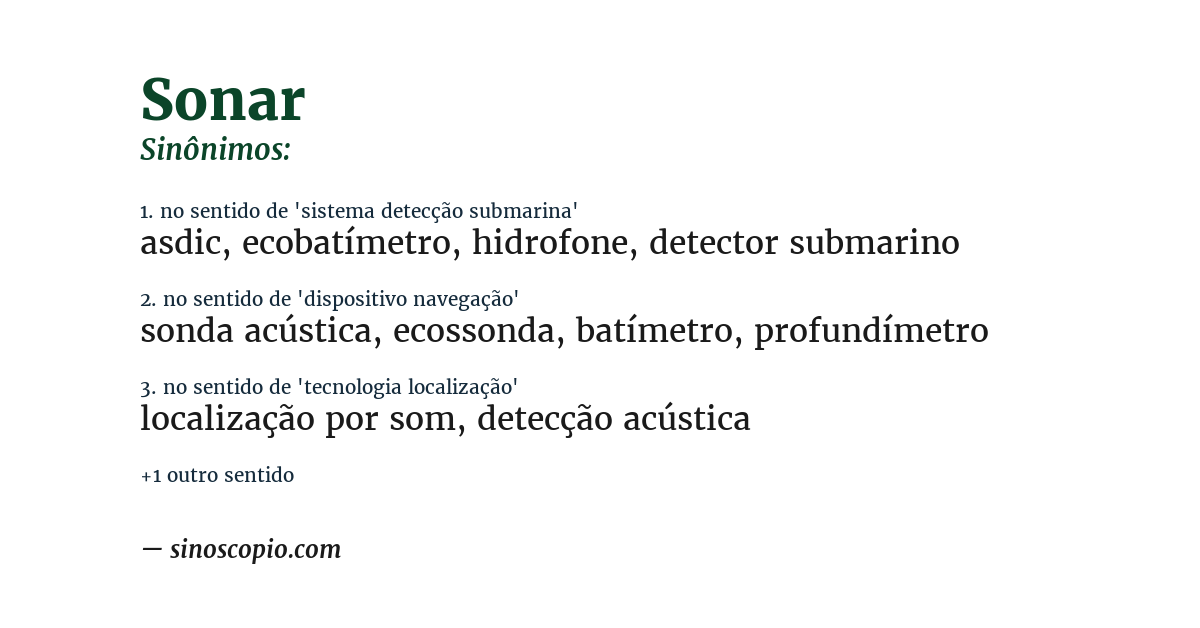 Sinônimo de sonar