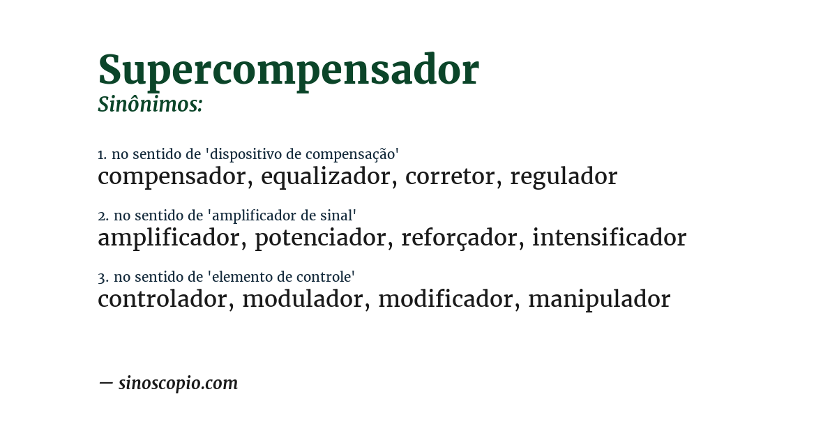Sinônimo de supercompensador