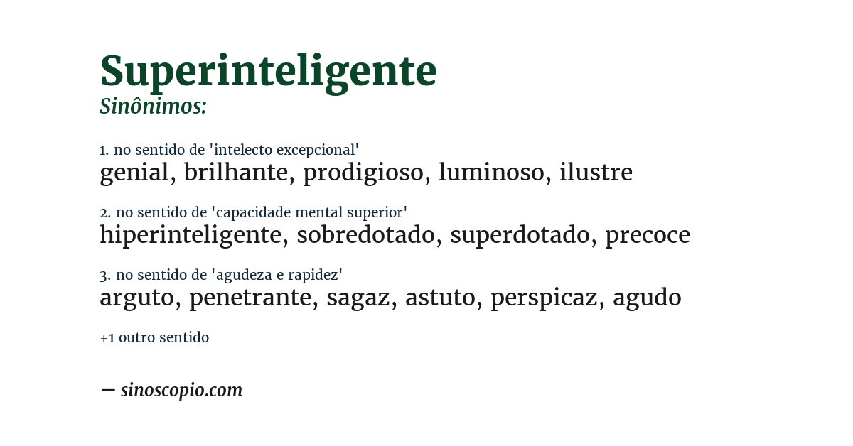 Sinônimo de superinteligente