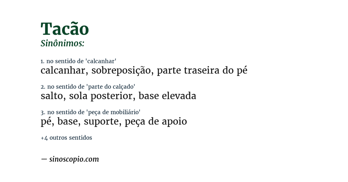 Sinônimo de tacão