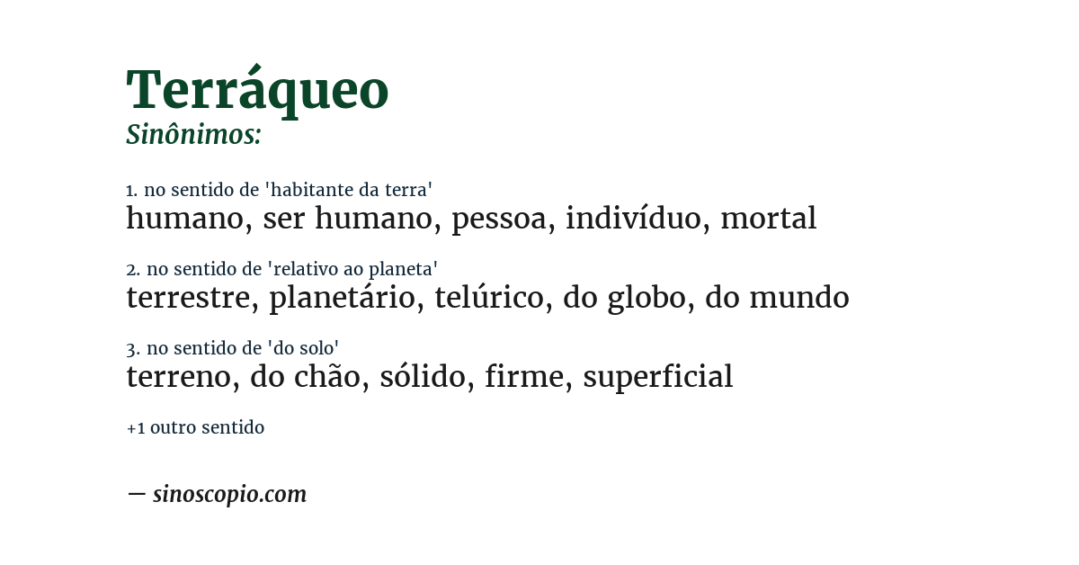 Sinônimo de terráqueo