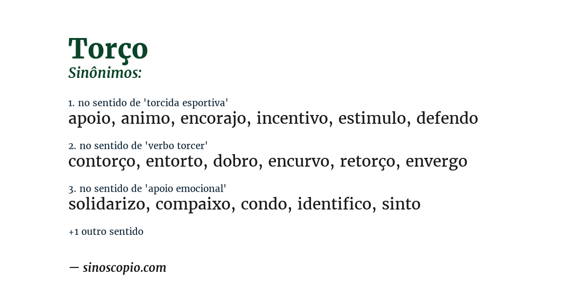 Sinônimo de torço
