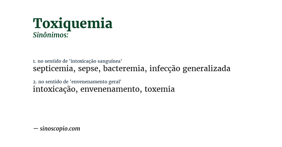 Sinônimo de toxiquemia