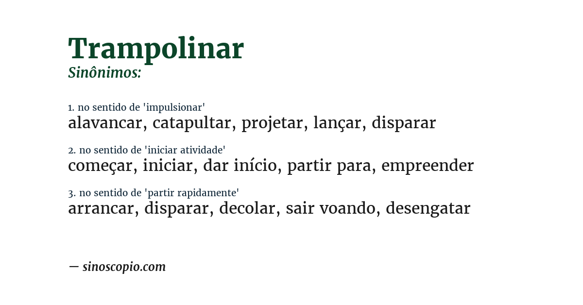 Sinônimo de trampolinar