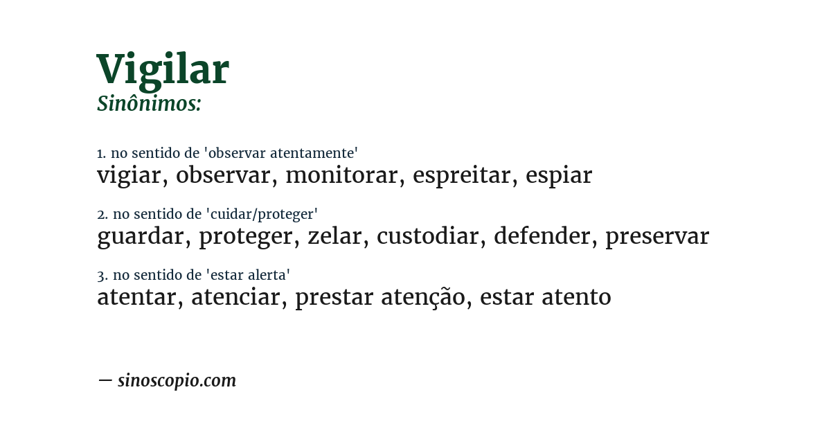Sinônimo de vigilar