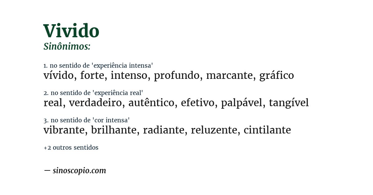 Sinônimo de vivido