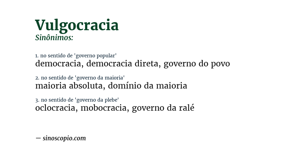 Sinônimo de vulgocracia