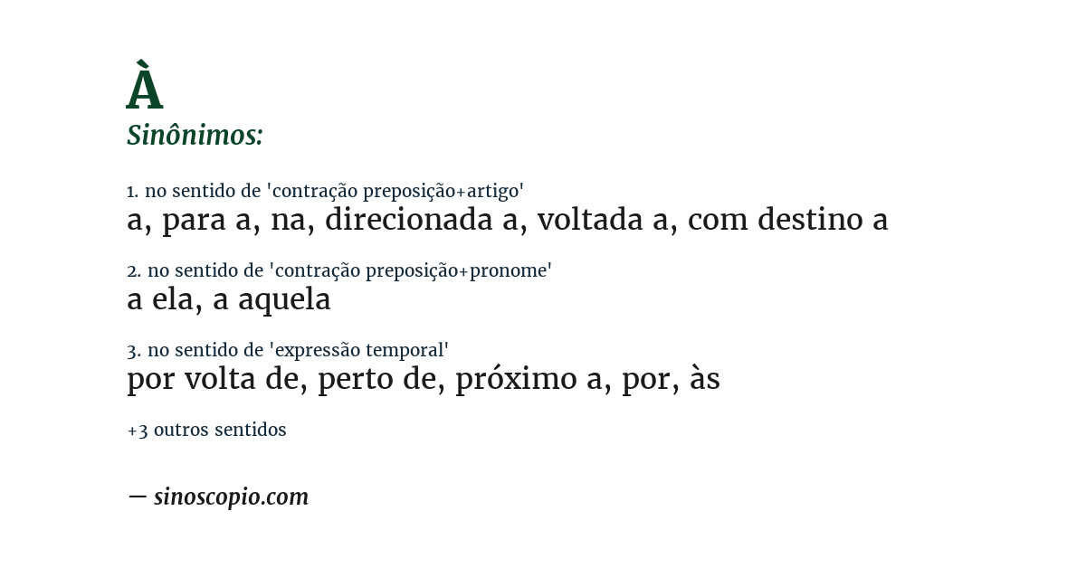 Sinônimo de à