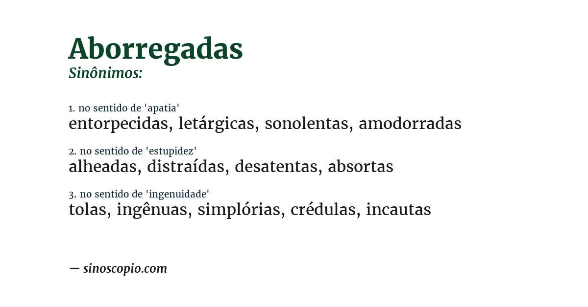 Sinônimo de aborregadas