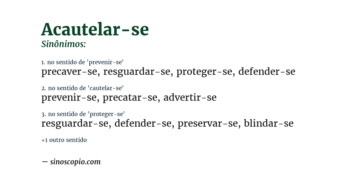 Sinônimo de acautelar-se