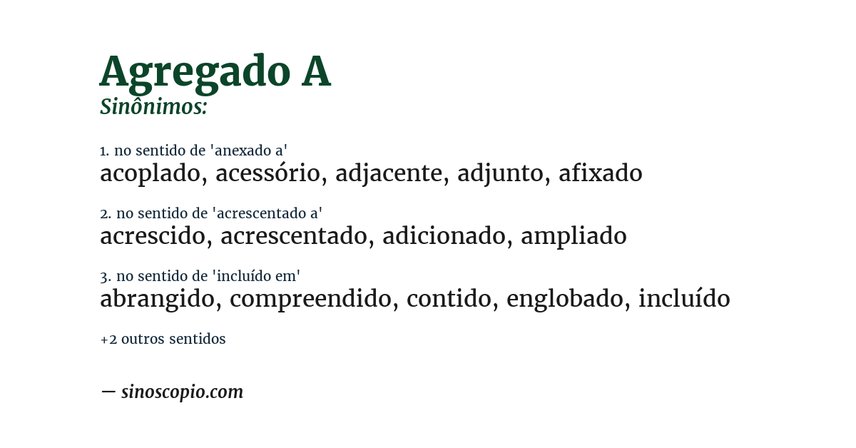 Sinônimo de agregado a