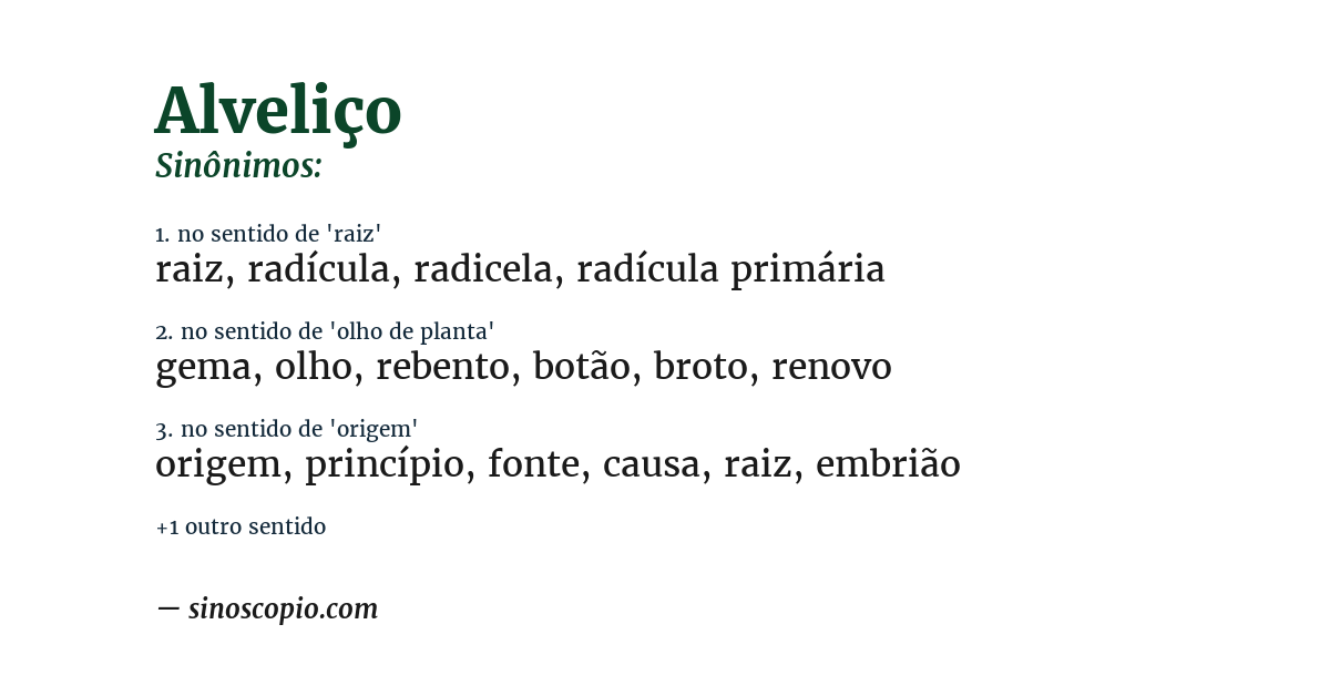Sinônimo de alveliço