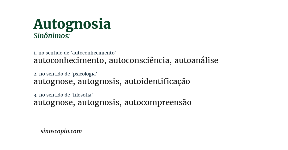 Sinônimo de autognosia