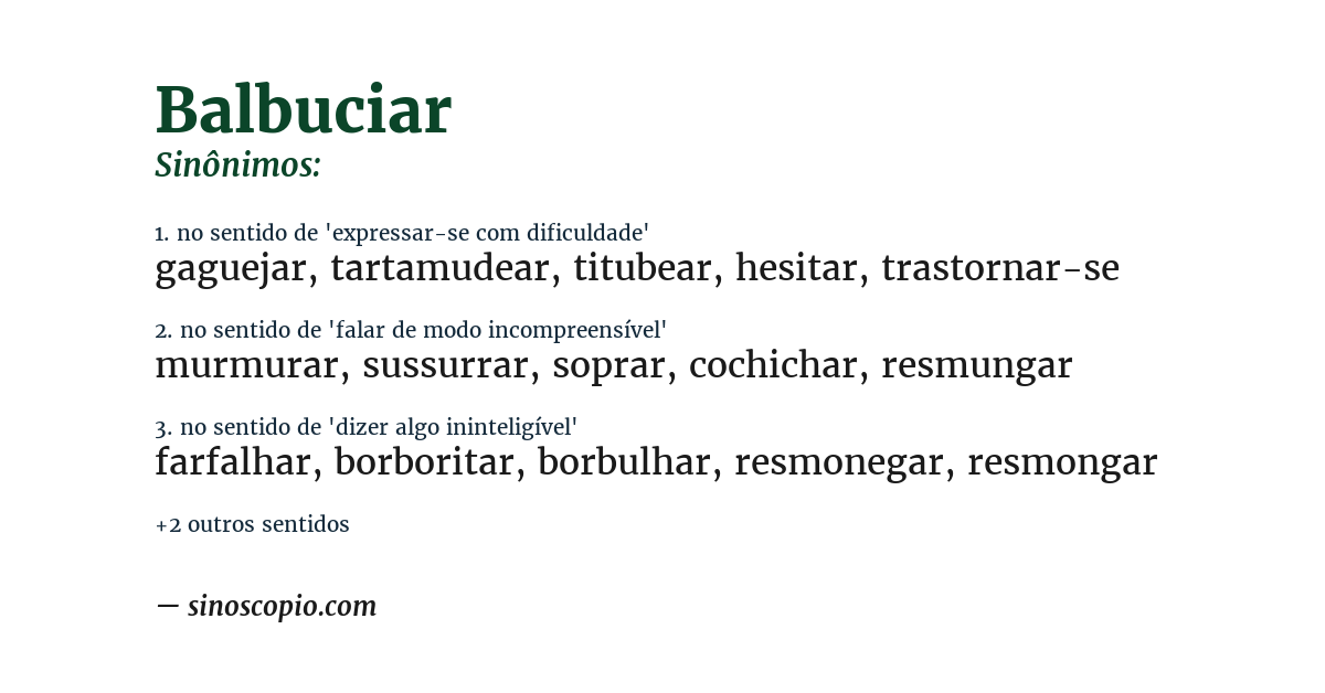 Sinônimo de balbuciar