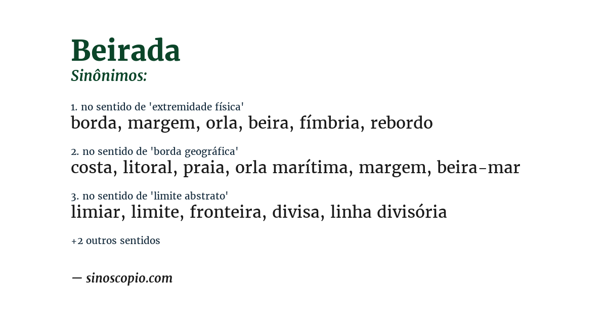 Sinônimo de beirada