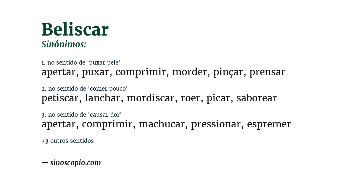 Sinônimo de beliscar