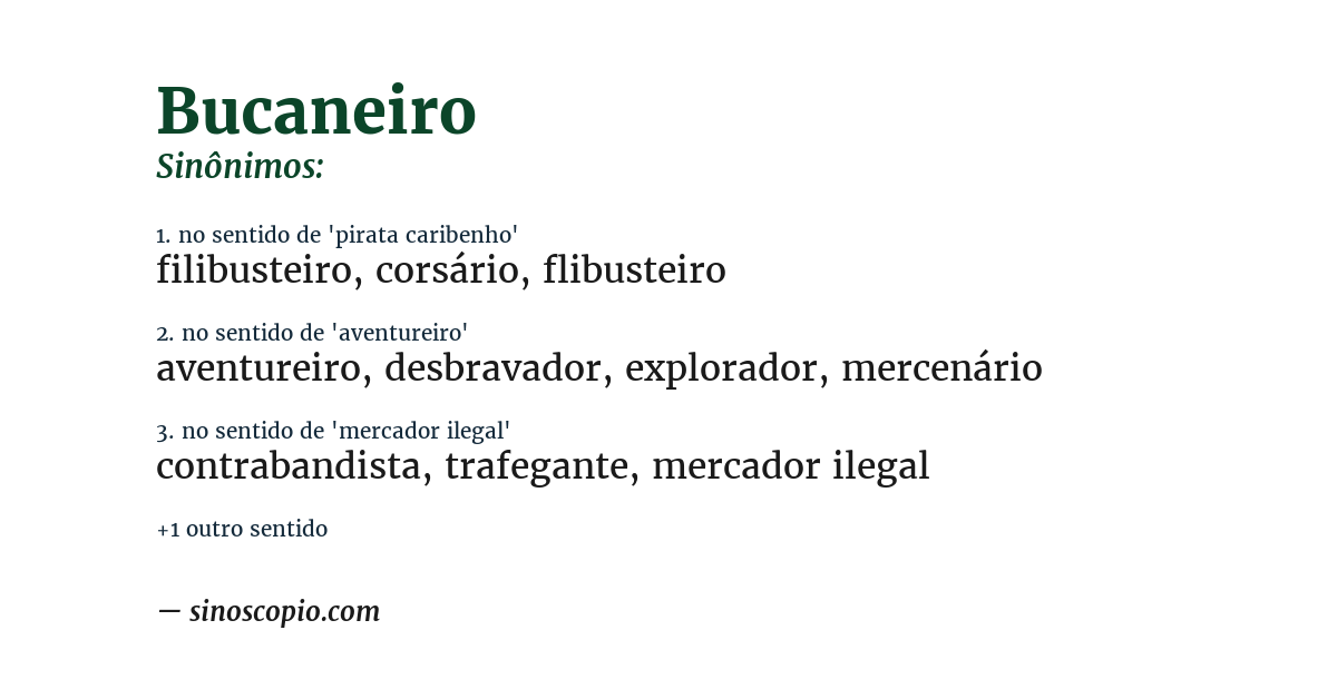 Sinônimo de bucaneiro