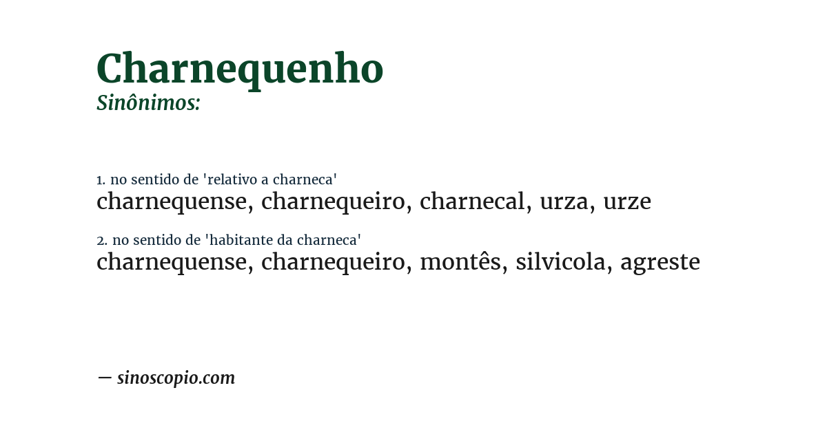 Sinônimo de charnequenho