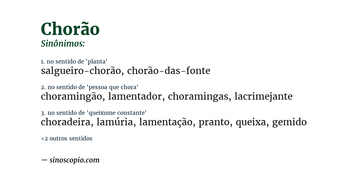 Sinônimo de chorão